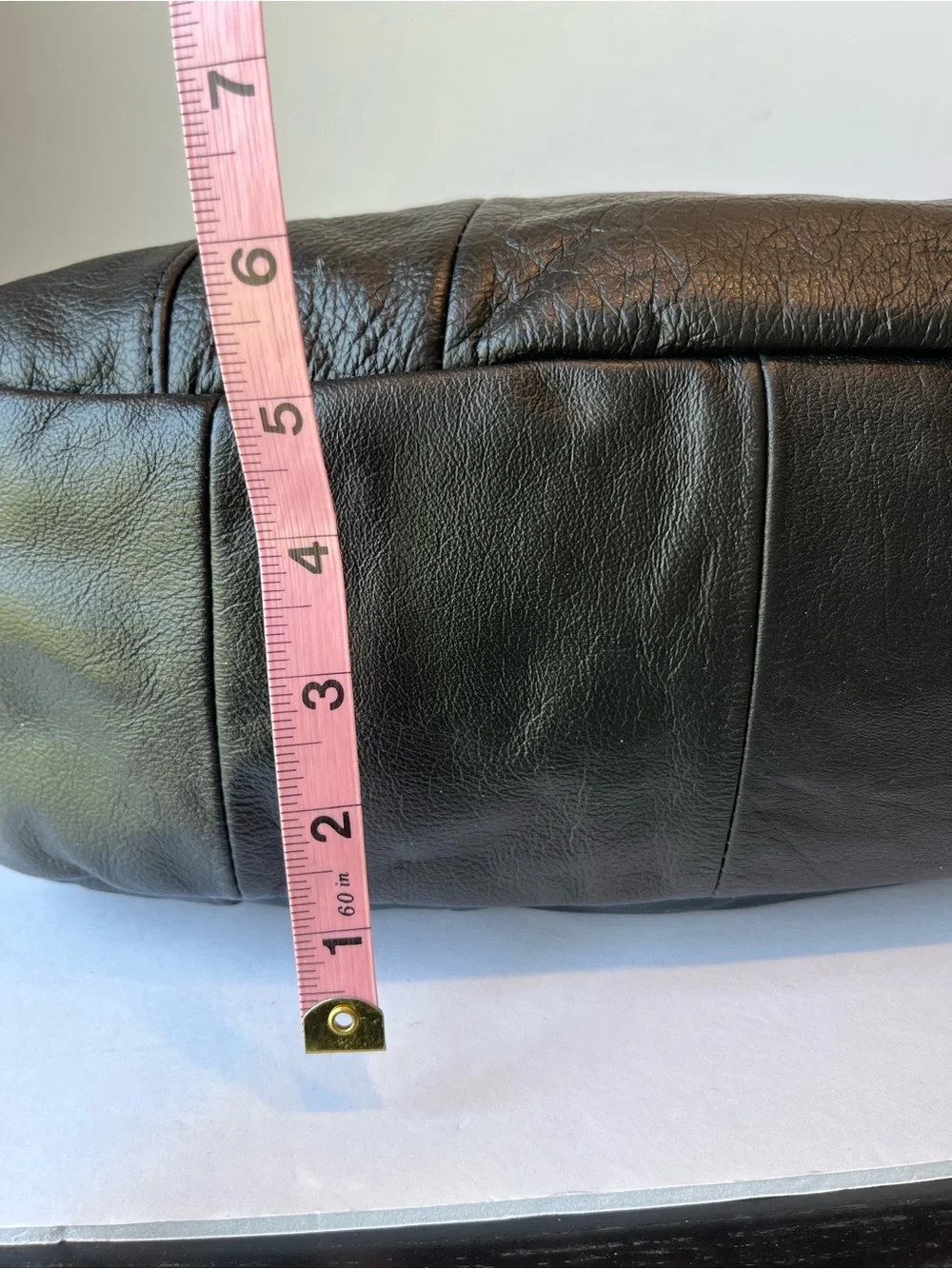 Vintage Patchwork Black Leather Hobo Bag Made in Mexico Shoulder Bag